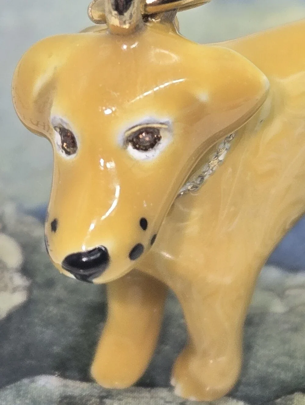 Parisian Pet Keychain Charm Enamel With Gold Tone Accents Golden Retriever